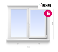 Пластиковое окно Rehau 5-х камерное, фурнитура Vorne