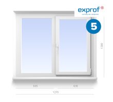 Пластиковое окно Exprof 5-х камерное, фурнитура Vorne